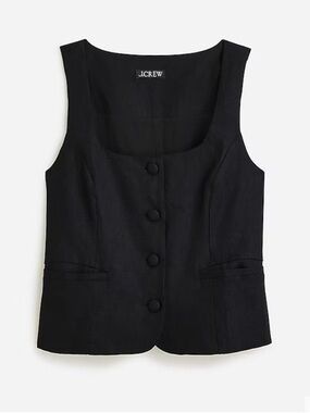 Like new J Crew Black Scoop Neck Button Vest